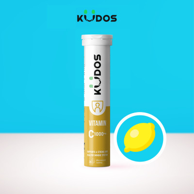 Combo Thực phẩm bảo vệ sức khỏe KUDOS BALANCE MAGNESIUM WITH B VITAMIN COMPLEX & D3 + KUDOS VITAMIN C 1000 MG (20v/tuýp)