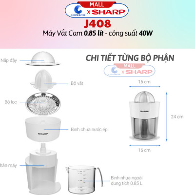 Máy vắt cam Sharp EJ-J408-WH - Hàng chính hãng