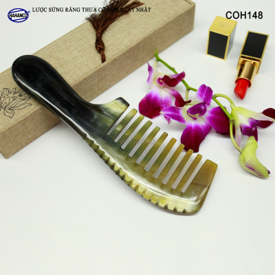 Lược Sừng răng thưa chải tóc xoăn/ xù rối (Size: XL - 20cm) COH148 - Giúp thư giãn Massage đầu, lưu thông máu - Chăm sóc tóc