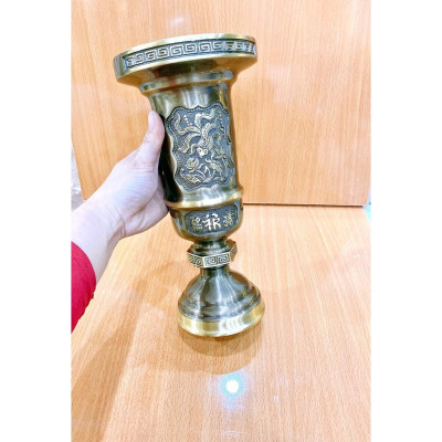 ĐÔI ỐNG ĐỰNG HƯƠNG CAO 29 x 14 CM NẶNG 3.6 KG CHẤT LIỆU BẰNG ĐỒNG