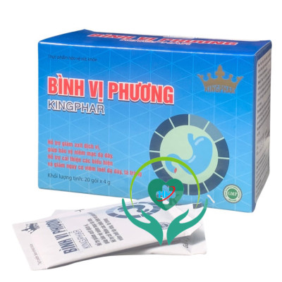 Bình vị phương Kingphar , hộp 20 gói x 4 gam, hỗ trợ giảm các biểu hiện viêm loét dạ dày