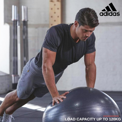 Bóng Tập Yoga & Gym Chính Hãng ADIDAS ADBL-11246GR Exercise Ball, Đường Kính 65cm, Kèm Ống Bơm Hơi