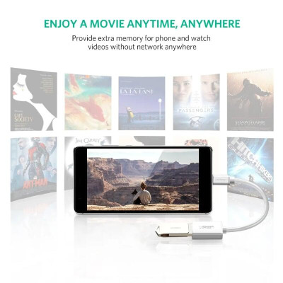 Ugreen UG30702US154TK 13CM Màu TRắng Dây USB Type-C sang USB 3.0 - HÀNG CHÍNH HÃNG