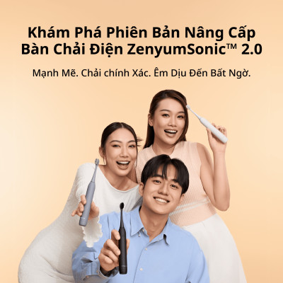 Combo 1 Máy Tăm Nước Zenyum Pro và 1 Bàn Chải Điện ZenyumSonic MỚI 2.0 - Màu sắc Đen/Trắng