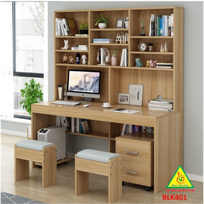 Bàn làm việc, bàn học  liền kệ gỗ MDF BLK401 - Nội thất lắp ráp Viễn Đông Adv