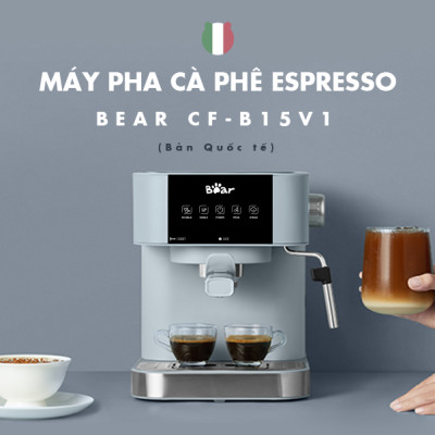 Máy Pha Cà Phê Tự Động Espresso BEAR CF-B15V1 Với Công Thức Pha Nespresso, Americano, Cappuccino Tạo Bọt Sữa Dễ Dàng Áp Suất 15 Bar Công Suất 950 W - Hàng Chính Hãng