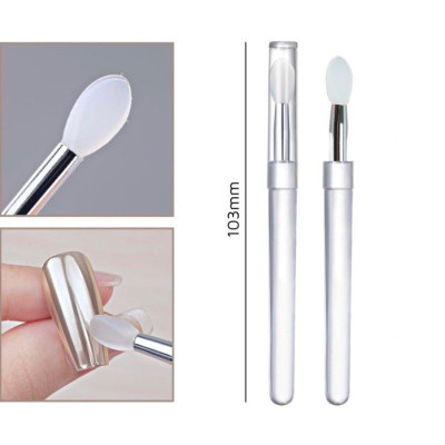 Cọ Chà Tráng Gương Silicon Trong Suốt Bám Bột Tán Màu Tráng Gương Siêu Tiện Lợi, Có Nắp, Dẻo Dai, Đàn Hồi Tốt, Sử Dụng Được Nhiều Lần