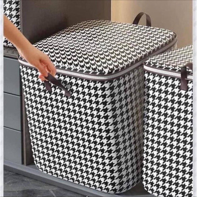 Giỏ Đựng Đồ Sọc Caro Trắng Đen – Gấp Gọn, Đa Năng,  Dày Dặn, Dùng Cho Gia Đình, Du Lịch, Dọn Nhà