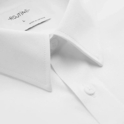 Áo sơ mi trắng nam vải bamboo dày dặn Form Fitted - RT 10F24SHL095 | ROUTINE CÀ MAU