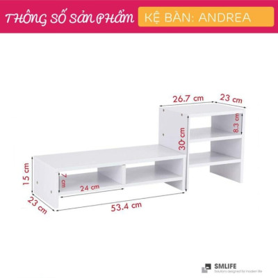 Kệ sách gỗ để bàn kệ sách mini SMLIFE Andrea