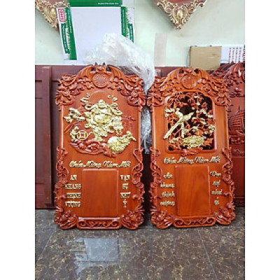 Đốc lịch treo tường, tượng phật di lặc bằng gỗ hương 