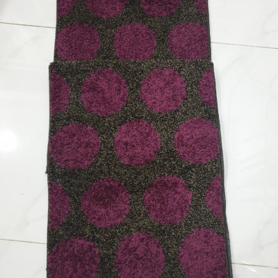 Bộ 2 thảm bếp chống trượt cao cấp kích thước 0.45mx1.2m- Màu nâu họa tiết tím bi - CONDOR