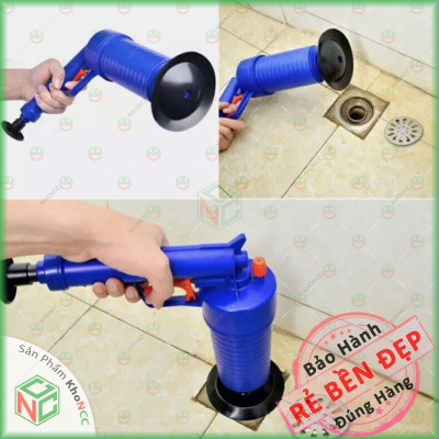 (Thoáng Sạch) Bộ Súng Bắn Thông Tắc Cống KhoNCC Hàng Chính Hãng - Bằng Khí Nén Thông Hút Bể Phốt - Thoát Sàn - Chậu Rửa - Hố Ga - KLM-STTCMX