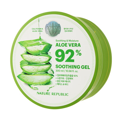 Gel Dưỡng Ẩm Nature Republic Chiết Xuất Lô Hội Soothing & Moisture Aloe Vera 92% Soothing Gel 300ml