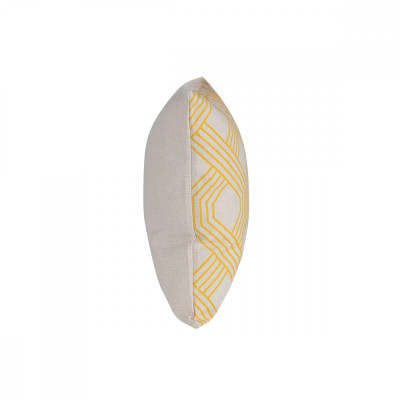 Vỏ gối tựa lưng vuông PATTERN vải sợi tổng hợp mềm mịn, vỏ nền trắng phối hoa văn hình học màu vàng, kích thước 40x40cm | Index Living Mall - Phân phối độc quyền tại Việt Nam
