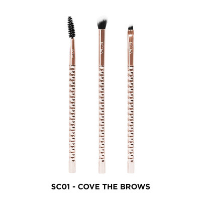 SC01 - BỘ KIT 3 CỌ CHÂN MÀY VACOSI, PHIÊN BẢN GOLDEN DRAGON - VACOSI COVE THE BROWS BRUSH KIT, 3PCS