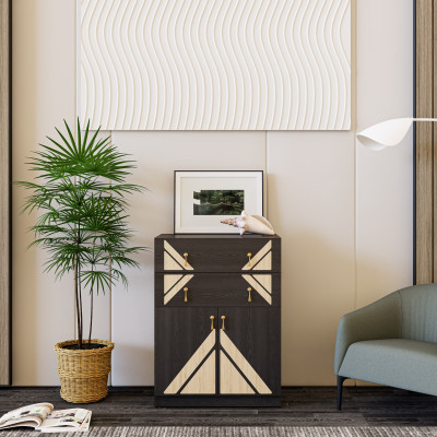 [Happy Home Furniture] CHARIS , Tủ lưu trữ 2 cửa mở - 2 ngăn kéo , 60cm x 40cm x 80cm ( DxRxC), TCM_119