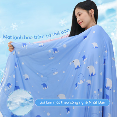 [CHĂN HÈ MÁT LẠNH] Mền lạnh I Cool Advance NIN House NM8027 160x210cm |Chăn mền Ice silk cao cấp, Chăn điều hoà nhiều độ