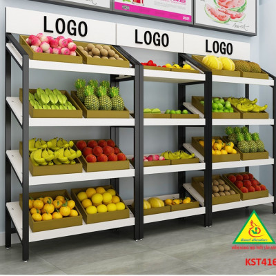 Kệ trưng bày sản phẩm, hàng hóa , kệ trang trí khung sắt mặt gỗ KST416- Nội thất lắp ráp Viễn Đông Adv