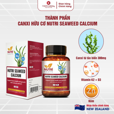 Bộ Sản Phẩm Tăng Chiều Cao: Viên uống Canxi hữu cơ New Zealand Nutri Seaweed Calcium 60 Viên và GO MULTI TEEN EVERYDAY