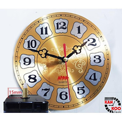 [COMBO 03 MÓN] Bộ máy đồng hồ treo tường kim trôi cốt 22 (trục đồng dài 15mm),  mặt đồng hồ nhôm D20, kim đồng hồ