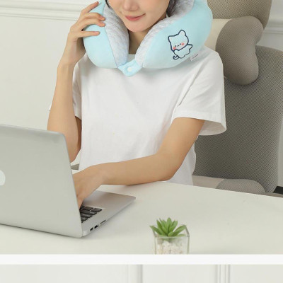 Gối chữ U làm bằng mút hoạt tính, gối kê cổ dễ thương dùng để máy bay, xe hơi, du lịch, kê cổ cổ gối ngủ trưa văn phòng-GC876489