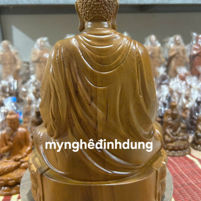 Tượng phật thích ca bằng gỗ bách xanh thơm nức cao 30x15x12cm 