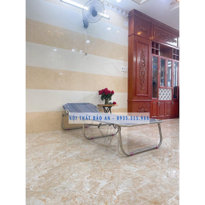 Giường xếp vải lưới khung inox -GX12