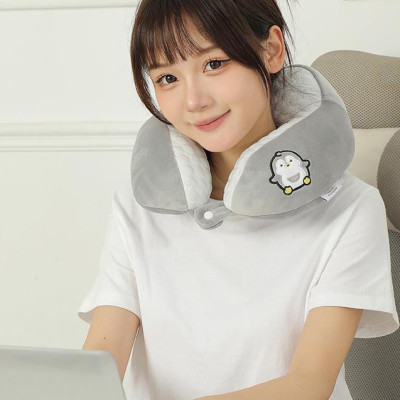 Gối chữ U làm bằng mút hoạt tính, gối kê cổ dễ thương dùng để máy bay, xe hơi, du lịch, kê cổ cổ gối ngủ trưa văn phòng-GC876489