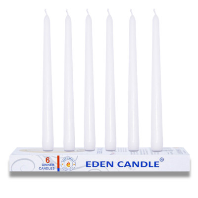 Hộp 6 Nến Thơm Taper Eden Candle FTRAMART EDC2331 cao 25cm (Trắng), phù hợp nhiều không gian trang trí