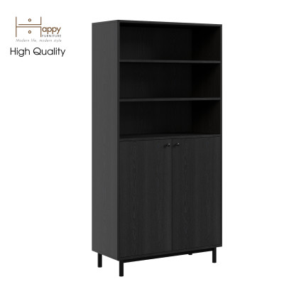 [Happy Home Furniture] CATY , Kệ sách 6 tầng 2 cửa mở - chân sắt ,  90cm x 40cm x 180cm (DxRxC), KSA_016