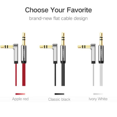 Ugreen UG10596AV119TK 0.5M màu Đen Cáp âm thanh 2 đầu 3.5mm dương đầu vuông góc mạ vàng - HÀNG CHÍNH HÃNG