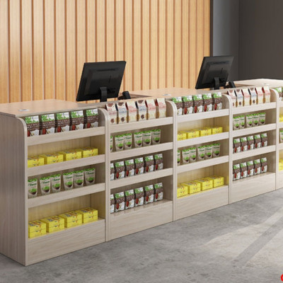 Quầy tính tiền, Bàn thu ngân cho cửa hàng tiện lợi, siêu thị mini, shop QTT520A - Nội thất lắp ráp Viễn Đông ADV