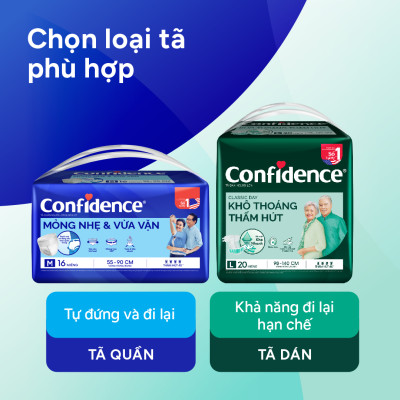 Tã dán người lớn CONFIDENCE CLASSIC DAY size M/L gói 15 miếng
