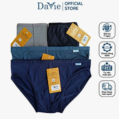 Quần Lót Nam Thương Hiệu Davie DVTL015, Chất Liệu Thun Lạnh Cao Cấp, Đai Lưng 1.5cm