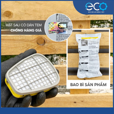 Phin lọc than hoạt tính 3M 6003 lọc hơi hữu cơ và khí axit, phun thuốc, phun sơn, lọc mùi dùng cho mặt nạ phòng độc 3M