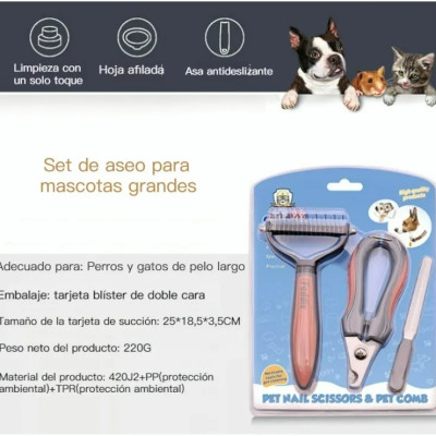 Bộ 3 Sản Phẩm Kìm Dũa Và Lược Gỡ Rối Cho Chó Mèo