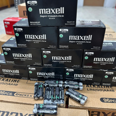 Pin tiểu AAA / Pin tiểu 3A Pin Maxell R03- Hộp 40 viên - Hàng chính hãng