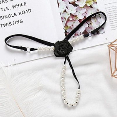 Quần lọt khe chuỗi hạt cao cấp - Đen