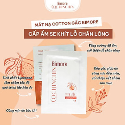 Mặt nạ Cotton Gấc Bimore cấp ẩm se khít lỗ chân lông, sáng da, mờ thâm