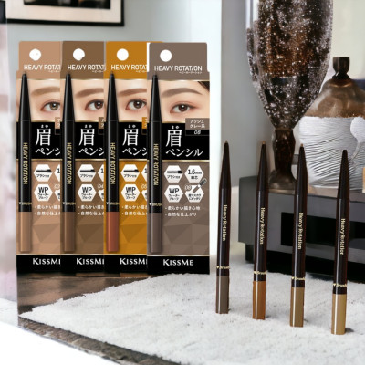 Bút Chì Sáp Kẻ Lông Mày Chống Trôi Lõi Siêu Mịn Kissme Heavy Rotation Eyebrow Pencil (0,09 G)