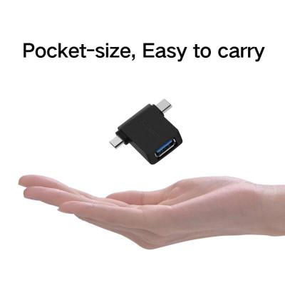 Ugreen UG3045330453TK Màu Đen Đầu chuyển đổi MICRO USB + TYPE C sang USB 3.0 âm hỗ trợ OTG - HÀNG CHÍNH HÃNG