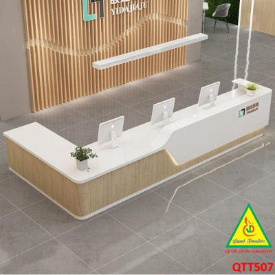 Bàn thu ngân, bàn lễ tân, bàn tính tiền bằng gỗ MDF QTT507- NỘI THẤT LẮP RÁP VIENDONGADV