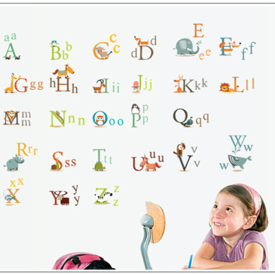 Decal dán tường Bé làm quen chữ cái AmyShop DB017