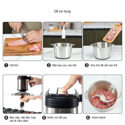 Máy xay thịt Gali GL-1920M Dung tích 2 Lít, Motor 100% bằng đồng, có 3 tốc độ xay. Hàng chính hãng chất lượng cao, bảo hành 24 tháng