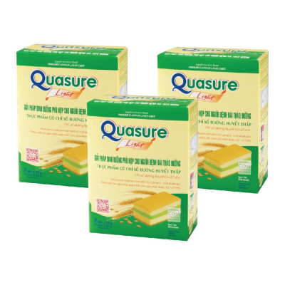 Bánh bông lan Quasure light cốm, dâu, gấc 126 gram Bibica - thực phẩm dành cho người ăn kiêng, tiểu đường