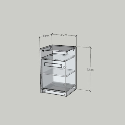 HAPPY FURNITURE , Tủ lưu trữ 1 cửa mở - RUBEL, TCM_222, 45cm x 40cm x 72cm DxRxC