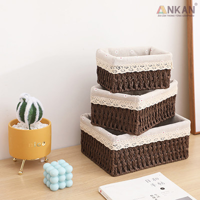Giỏ Mây Đựng Đồ, Giỏ Đựng Đồ Ăn Vặt ANKAN, Phù Hợp Các Phòng Spa, Khách Sạn Và Trang Trí Trong Nhà