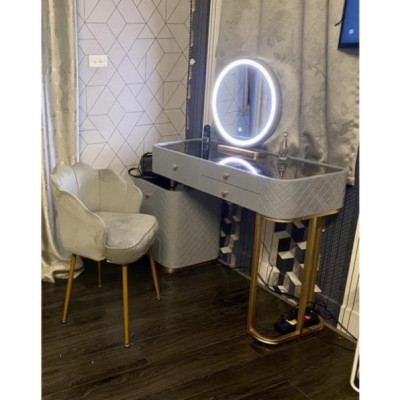 Hàng Siêu Cấp Bộ bàn phấn trang điểm 2 mặt kính họa tiết kim cương cao cấp  - Giá Tại Xưởng