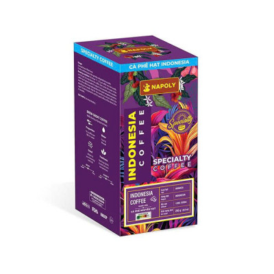 Cà Phê Arabica INDONESIA - Hương Trái Cây & Gỗ Hương - Rang Nguyên Hạt, Dùng Pha Máy/Phin Cao Cấp 250g/túi